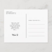 Retro minimalistischer Foto Abschluss vielen Dank Postkarte (Rückseite)