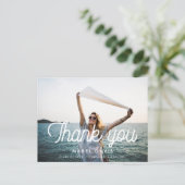 Retro minimalistischer Foto Abschluss vielen Dank Postkarte (Stehend Vorderseite)
