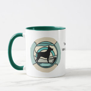 Retro Minimalistischer Hund allein am Strand Tasse