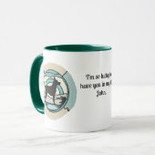 Retro Minimalistischer Hund allein am Strand Tasse (Vorderseite Links)