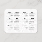 Retro minimalistischer Kalender 2025 - Unternehmen Visitenkarte (Rückseite)