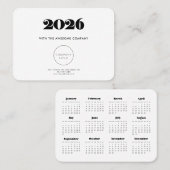 Retro minimalistischer Kalender 2025 - Unternehmen Visitenkarte (Vorne/Hinten)