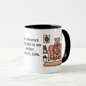 Retro Minimalistischer Niedlicher entspannter Bär Tasse (VorderseiteRechts)