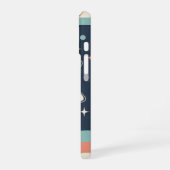 Retro-minimalistischer Planet mit Ringen iPhone 16 Hülle (Linke Seite)
