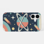 Retro-minimalistischer Planet mit Ringen iPhone 16 Hülle (Rückseite (Horizontal))