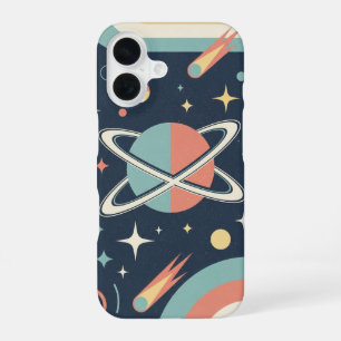 Retro-minimalistischer Planet mit Ringen iPhone 16 Hülle