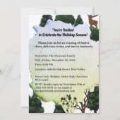 Retro Minimalistisches Hirsch unter den Freizeitba Einladung (Vorderseite)