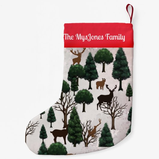 Retro Minimalistisches Hirsch unter den Freizeitba Kleiner Weihnachtsstrumpf (Rückseite)