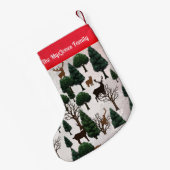 Retro Minimalistisches Hirsch unter den Freizeitba Kleiner Weihnachtsstrumpf (Rückseite (Hängend))