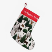 Retro Minimalistisches Hirsch unter den Freizeitba Kleiner Weihnachtsstrumpf (Vorderansicht (hängend))