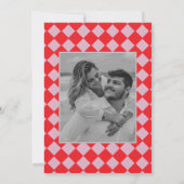 Retro Minimalistisches Prüfmuster rosa Hochzeit Einladung (Rückseite)