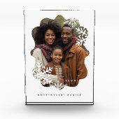 Retro Minital Wavy Foto Frame Snowflake Foto (Vorderseite)