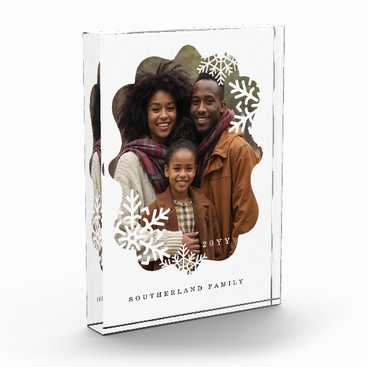 Retro Minital Wavy Foto Frame Snowflake Foto (Links)