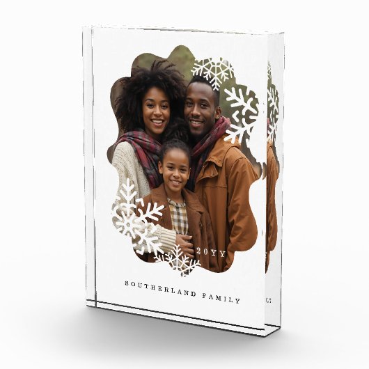 Retro Minital Wavy Foto Frame Snowflake Foto (Rechts)