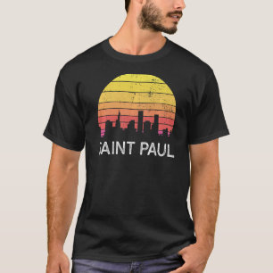 Retro Minnesota Saint Paul Skyline Vintag Urban B T-Shirt