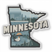 Retro Minnesota Sticker (Vorderseite)