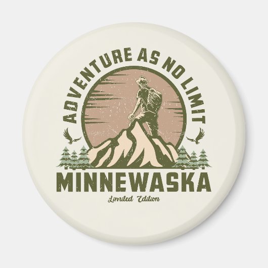 Retro Minnewaska Wanderung Magnet (Vorne)