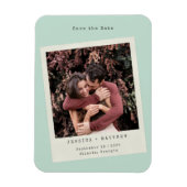 Retro Mint Foto Frame Speichern Sie das Datumsfens Magnet (Vertikal)