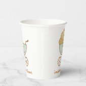Retro Mint Green Carriage Baby Dusche Pappbecher (Rechts)