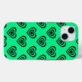 Retro Mint Green Hypnotic Herzmuster Case-Mate iPhone Hülle (Rückseite (Horizontal))