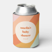 Retro Mint Orange Boho Streifen Custom Baby Dusche Dosenkühler (Kanne Vorderseite)
