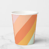 Retro Mint Orange Boho Streifen Custom Baby Dusche Pappbecher (Rückseite)