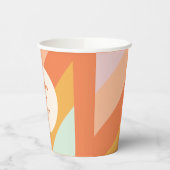 Retro Mint Orange Boho Streifen Custom Baby Dusche Pappbecher (Links)