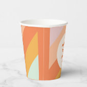 Retro Mint Orange Boho Streifen Custom Baby Dusche Pappbecher (Rechts)