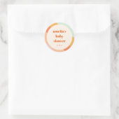 Retro Mint Orange Boho Streifen Custom Baby Dusche Runder Aufkleber (Tasche)