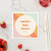 Retro Mint Orange Boho Streifen Custom Baby Dusche Serviette (Beispiel)