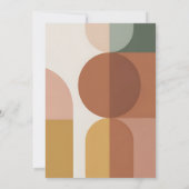 Retro Mint & Orange Boho Stripes Birthday Einladung (Rückseite)