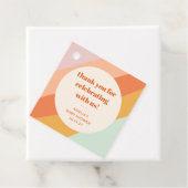 Retro Mint Orange Streifen Custom Baby Dusche Dank Geschenkanhänger (Beispiel)