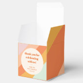 Retro Mint Orange Streifen Custom Baby Dusche Dank Geschenkschachtel (Geöffnet)