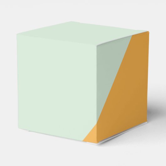 Retro Mint Orange Streifen Custom Baby Dusche Dank Geschenkschachtel (Rückseite)