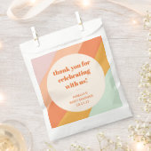 Retro Mint Orange Streifen Custom Baby Dusche Dank Geschenktütchen (Ausgeschnitten)