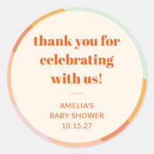 Retro Mint Orange Streifen Custom Baby Dusche Dank