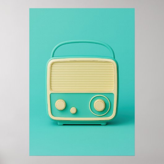 Retro Mint Radio Pop Art Poster (Vorne)