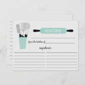 Retro Mint Rolling Pin Kitchen Tools Recipe Card Postkarte (Vorne/Hinten)