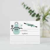 Retro Mint Schürze Küche Extras Rezept Karte (Stehend Vorderseite)