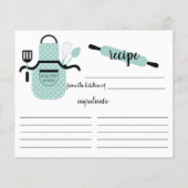 Retro Mint Schürze Küche Extras Rezept Karte (Vorderseite)