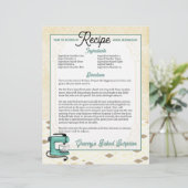 Retro Mint Stand Mixer Kochbuch Rezeptur Briefkopf (Stehend Vorderseite)