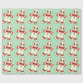 Retro Mint Weihnachtskochtopf Geschenkpapier (Flach)