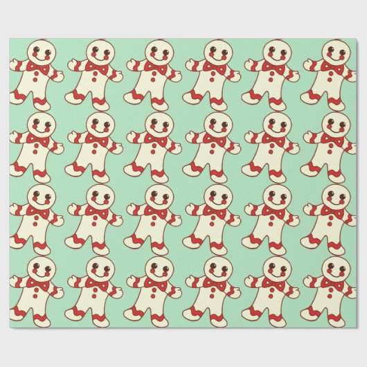 Retro Mint Weihnachtskochtopf Geschenkpapier (Flach)