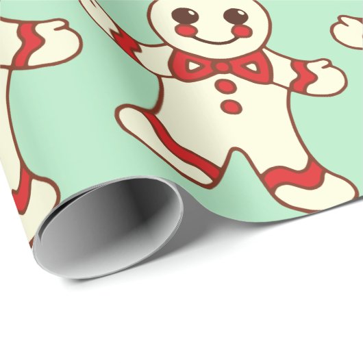 Retro Mint Weihnachtskochtopf Geschenkpapier (Rolleneckpunkt)