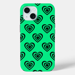 Retro Mintgrün Hypnotisches Herz Muster Case-Mate iPhone Hülle