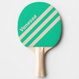 Retro Minz-Dreieck-Streifendesign mit Namen Tischtennis Schläger
