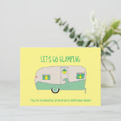 Retro Minze Green Canned Ham Trailer Glamping Einladung (Stehend Vorderseite)