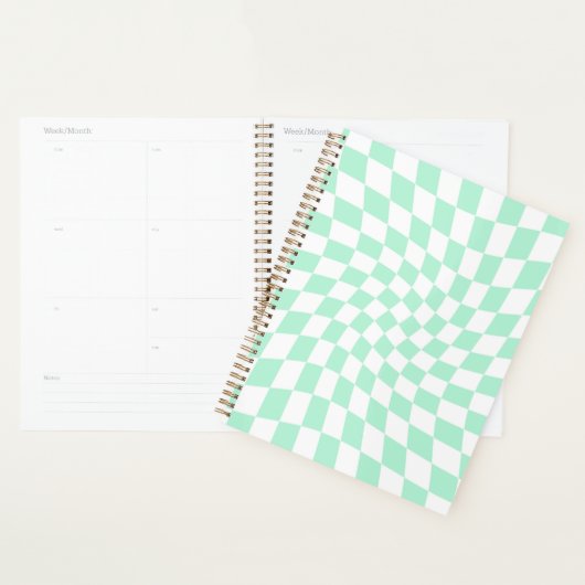 Retro Minze Karo verschleißte Karton Planer (Anzeige)