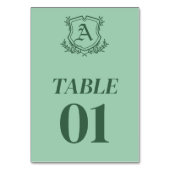 Retro Minze Leaf und Blumentisch Tischnummer (Vorderseite)