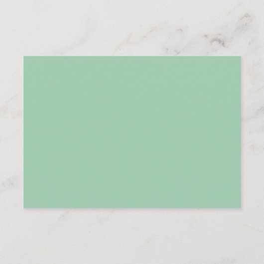 Retro-Minze-Leaf- und Floral-Monogramm-Hochzeit Begleitkarte (Rückseite)